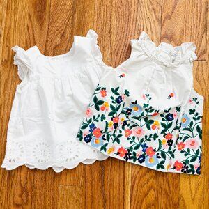 BUNDLE: Janie & Jack and Baby Gap baby girl tops in excellent condition 12-18M